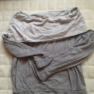 Grey off shoulder sweat shirt